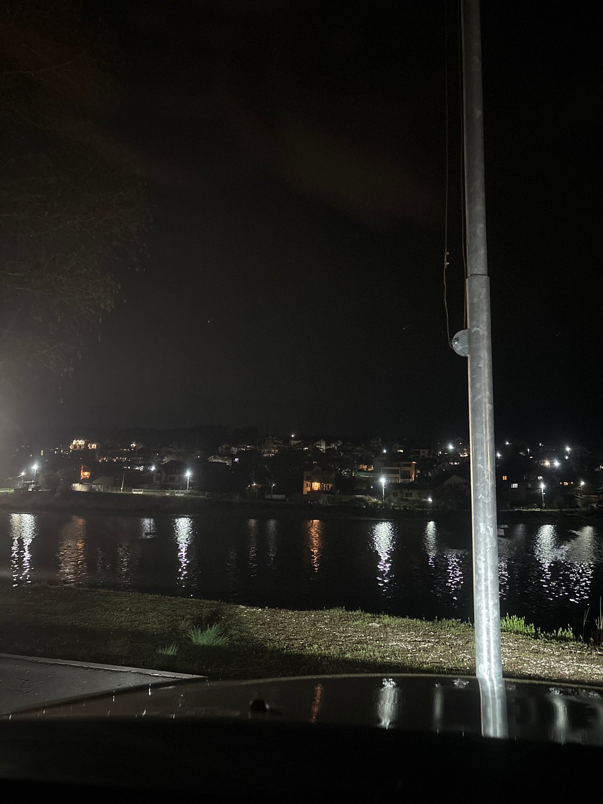 Nighttime waterfront view captured in Nikolovo, Bulgaria