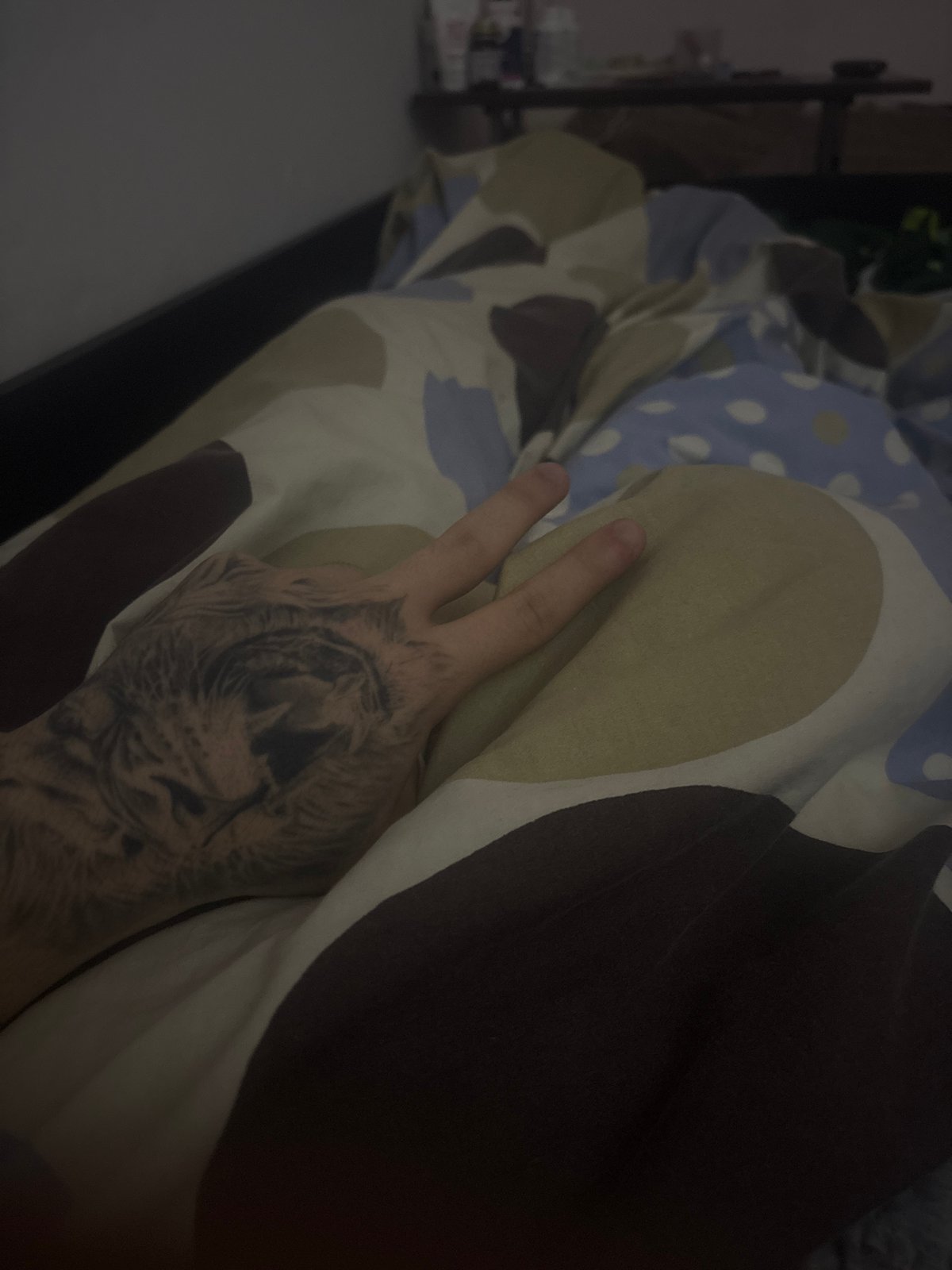 Peace sign gesture with tattoo captured in Stara Zagora