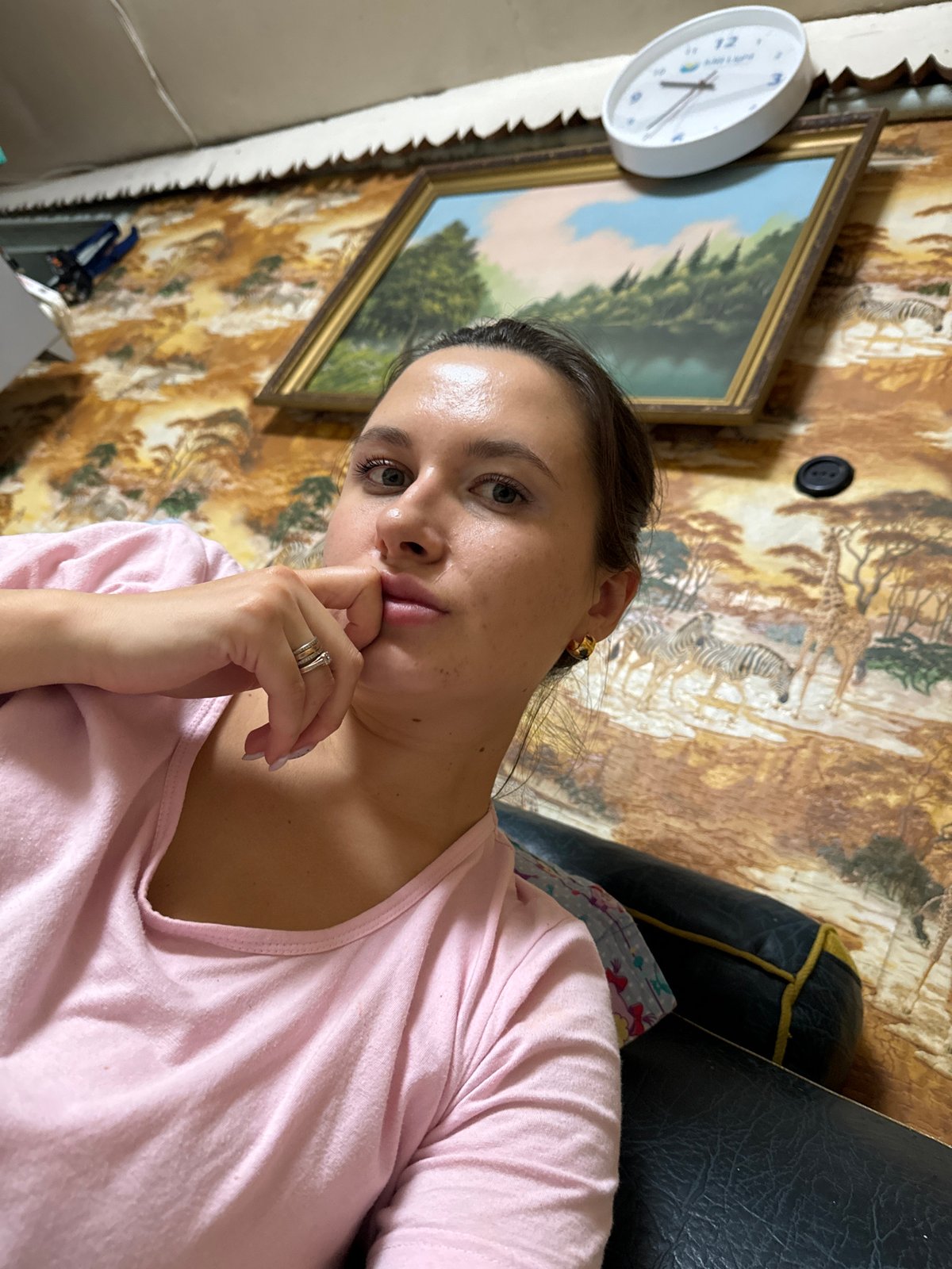 Woman rests indoors in Красный Маяк, Russia