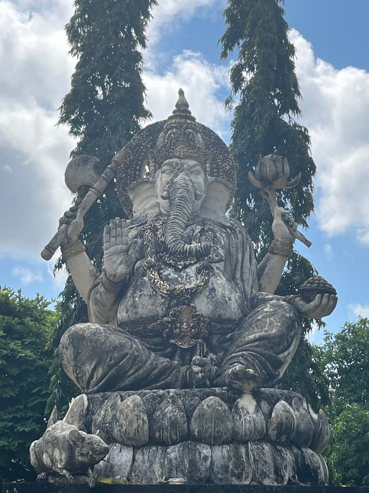 Ancient Balinese stone sculptures documented at Kuta Selatan resort