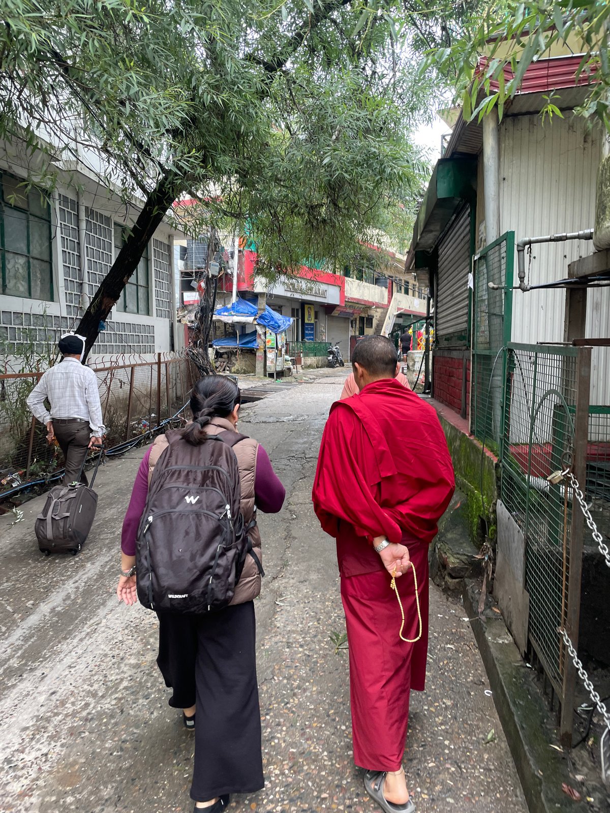 Rainy morning browse through McLeod Ganj's Tibetan market streets