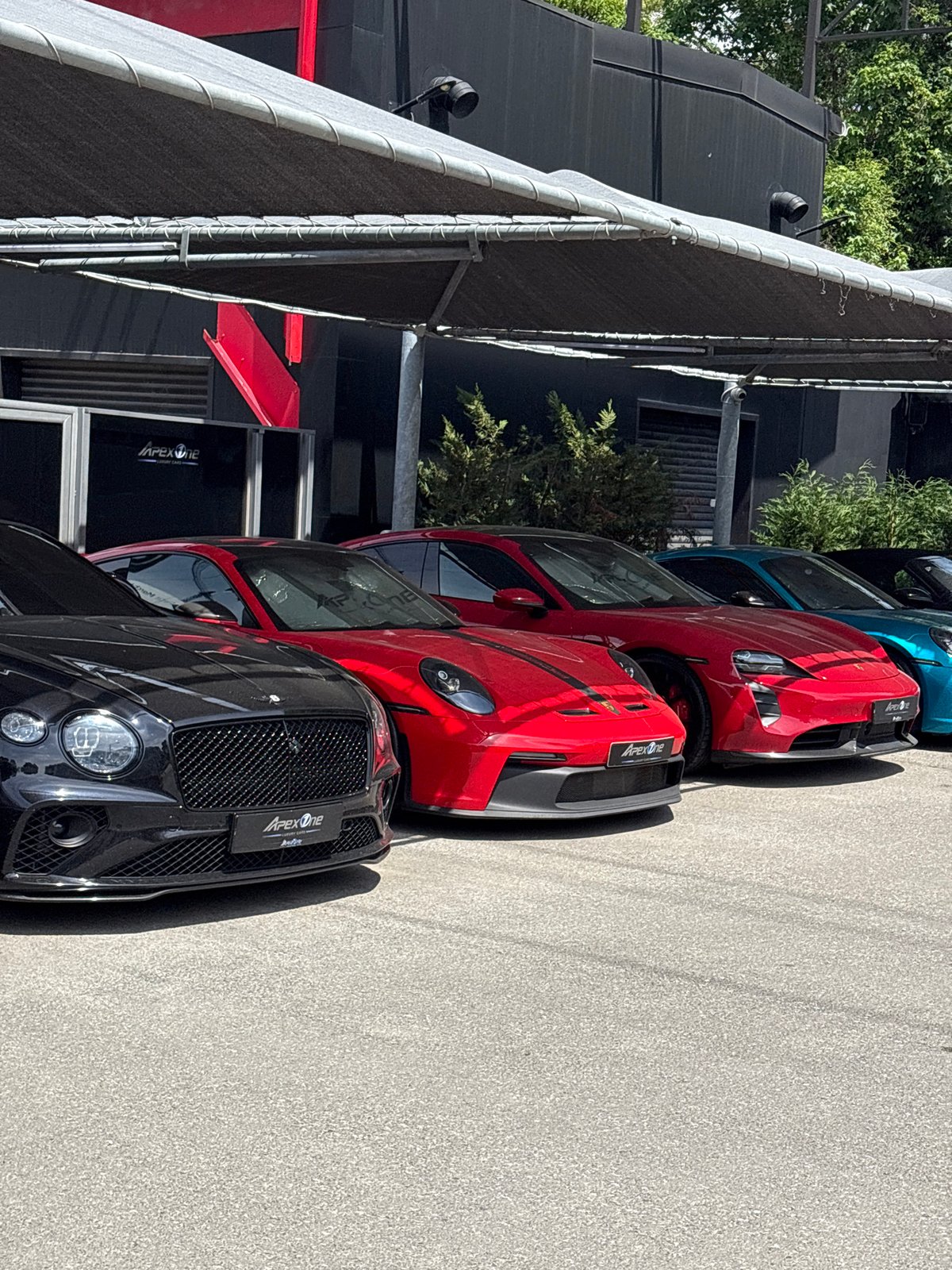 Luxury cars spotted outside Sofia's Apex One building