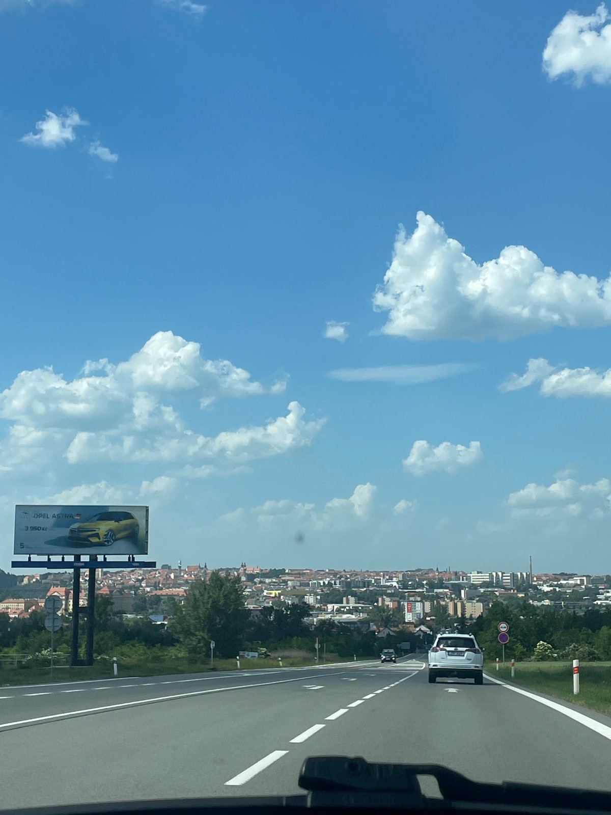 Quiet highway traffic observed near Znojmo, Czech Republic