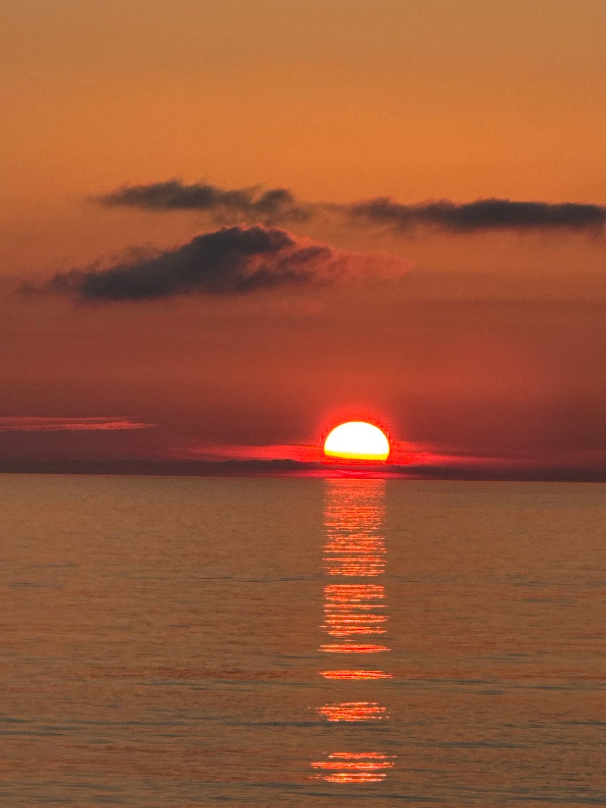 Sunset photographed over water in Batumi, Georgia