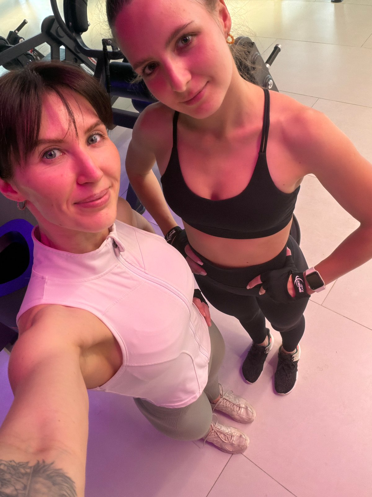 Two women photographed at Perm fitness center