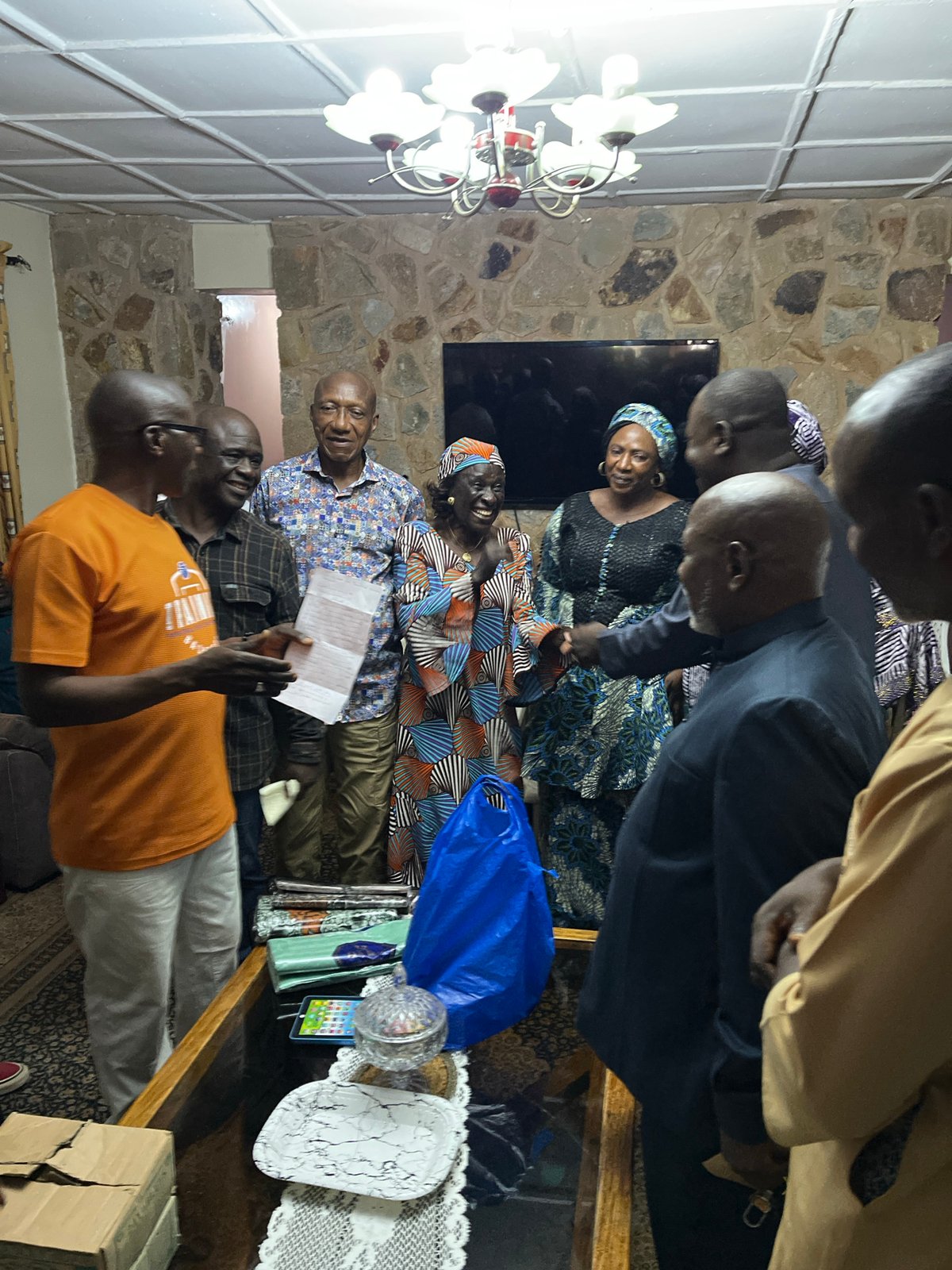 Community gathering in residential setting, Bukuru Nigeria