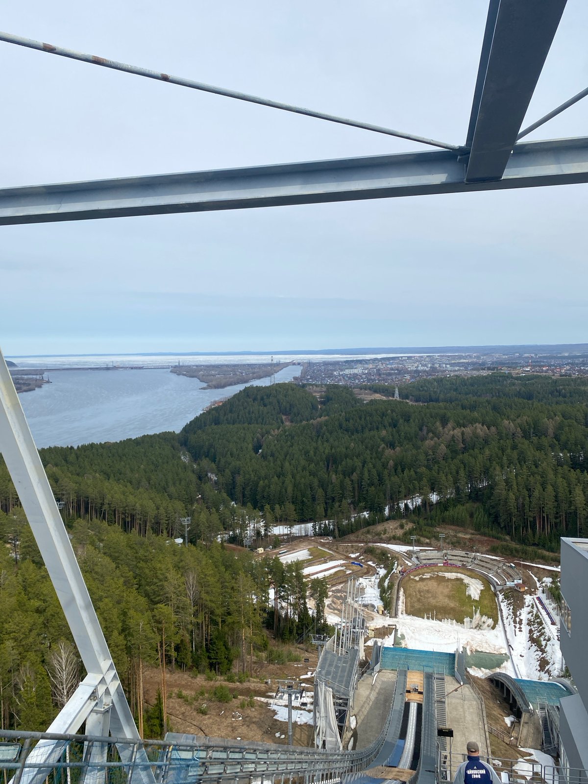 Spring view captured at Prikamsky ski complex overlooking Lysva River