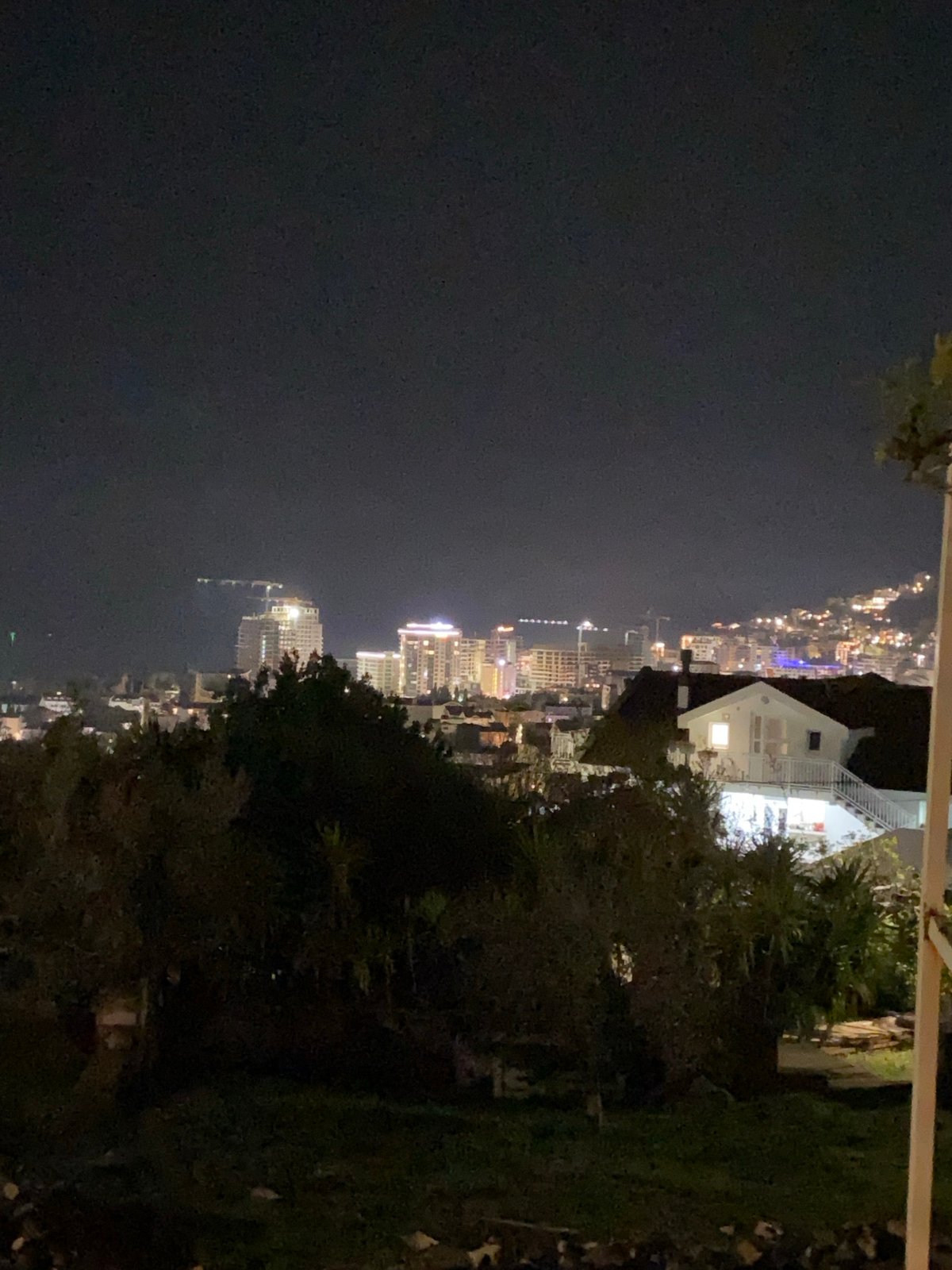 Nighttime walking tour documented through Budva, Montenegro streets