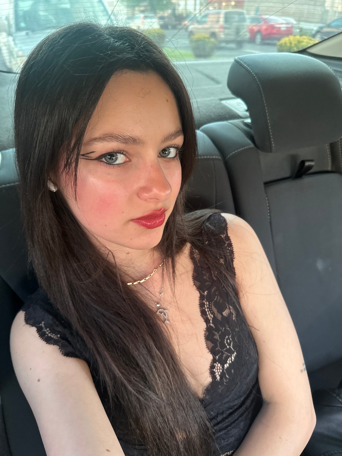 Woman photographed in vehicle interior in Yerevan