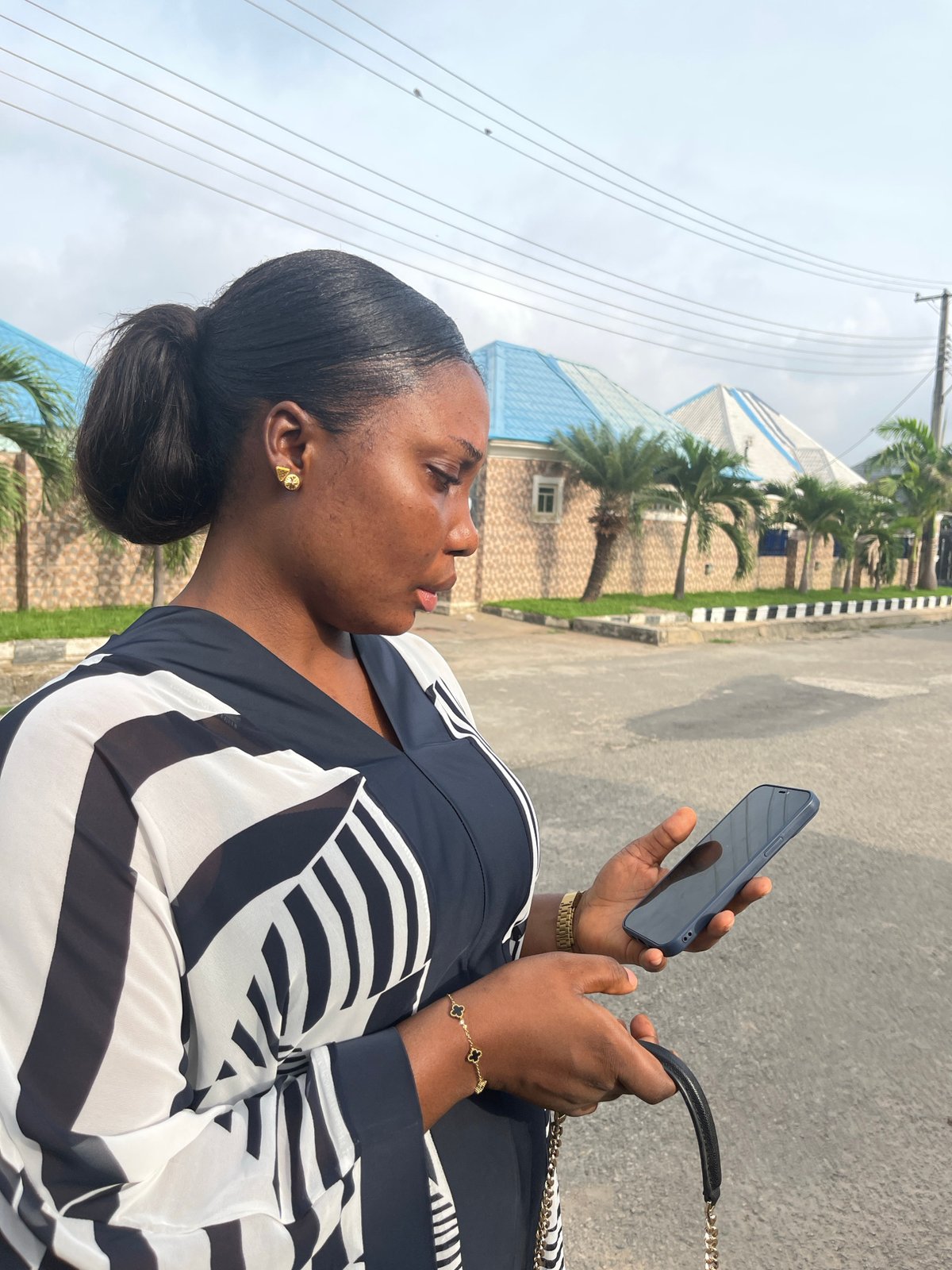 Morning street life captured in residential Abuja neighborhood