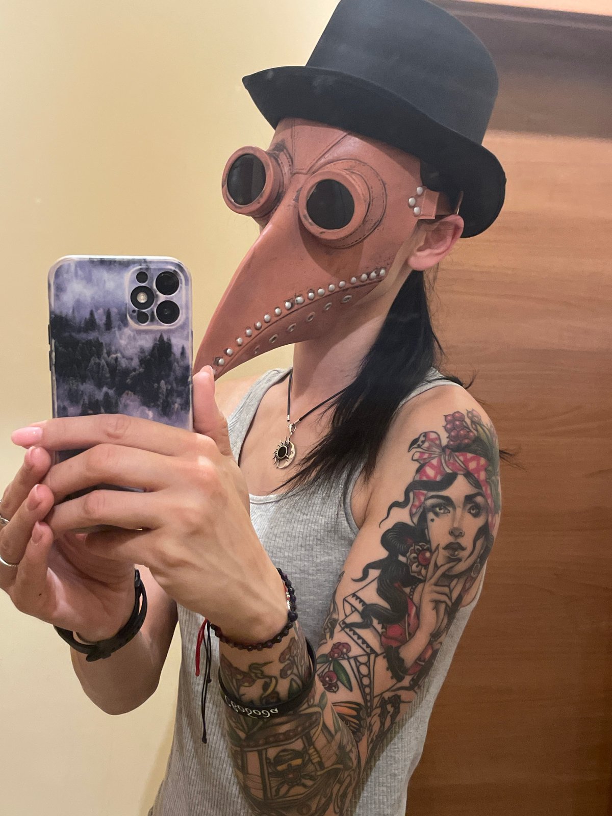 Person documents selfies and forest walk over 30-minute period