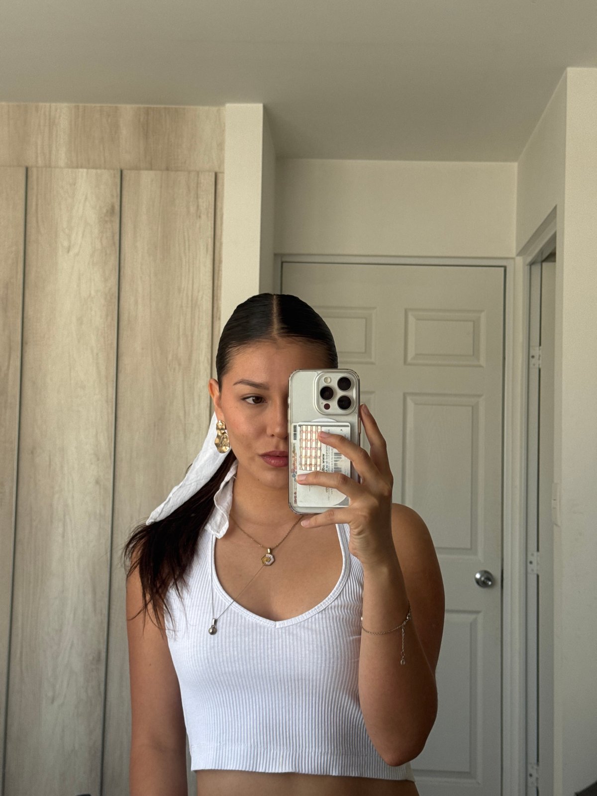 Woman takes mirror selfies in Ocotlán, Mexico