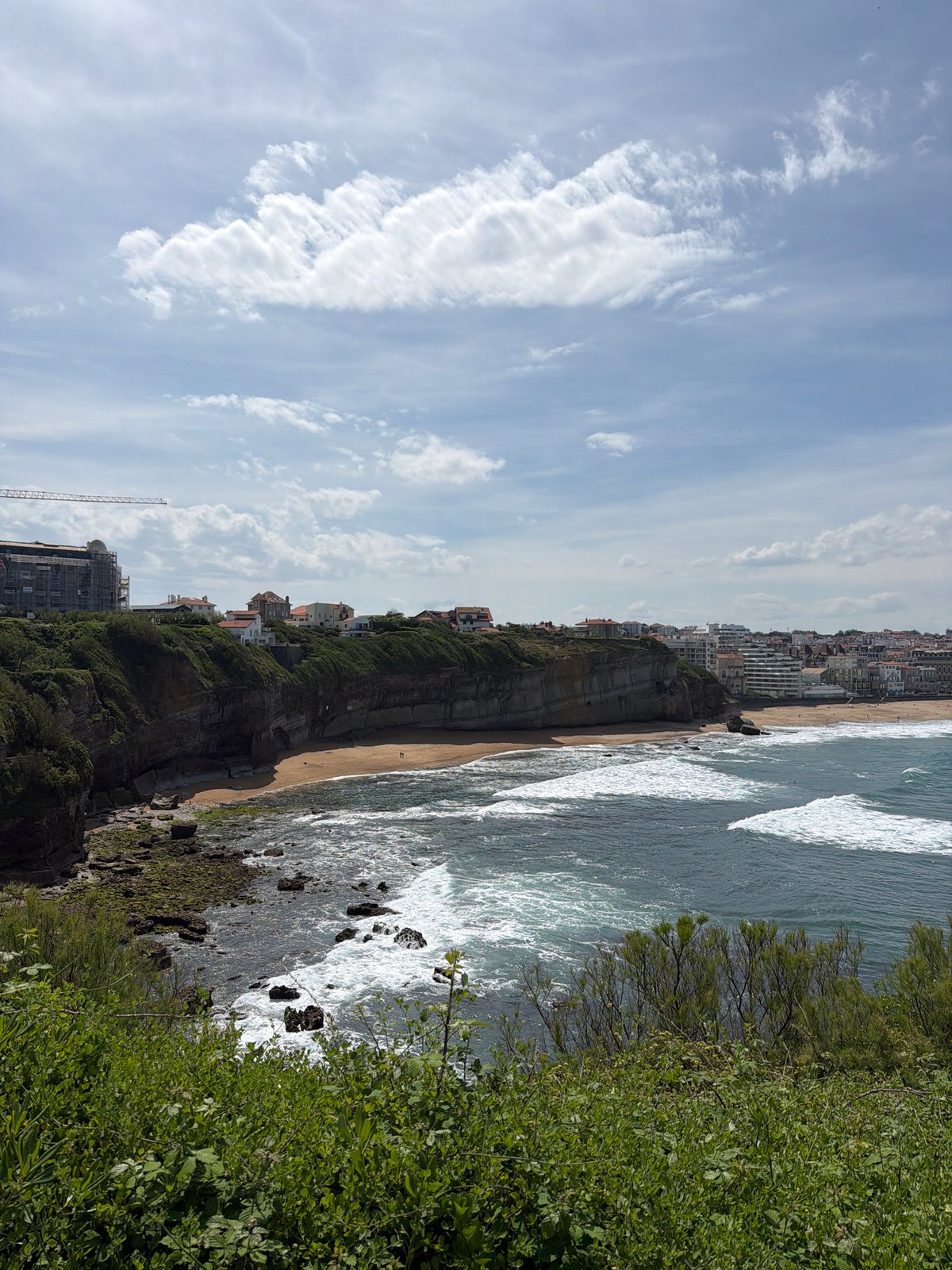 Spring morning beach scenes captured in Biarritz, France