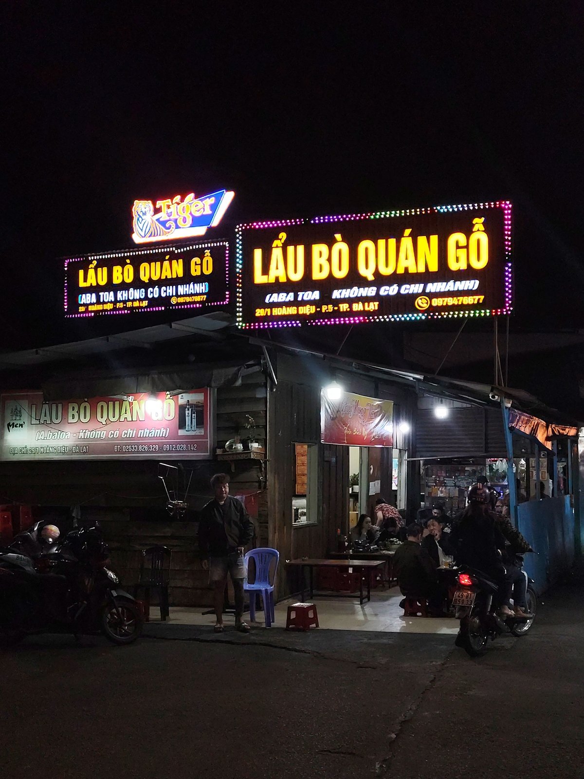 Nighttime scenes documented across Da Lat, Vietnam districts