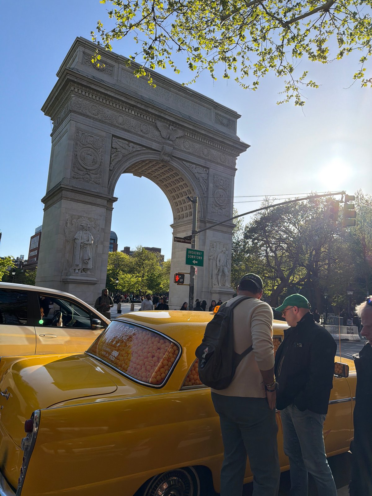 Evening activity recorded around Washington Square Park, NYC