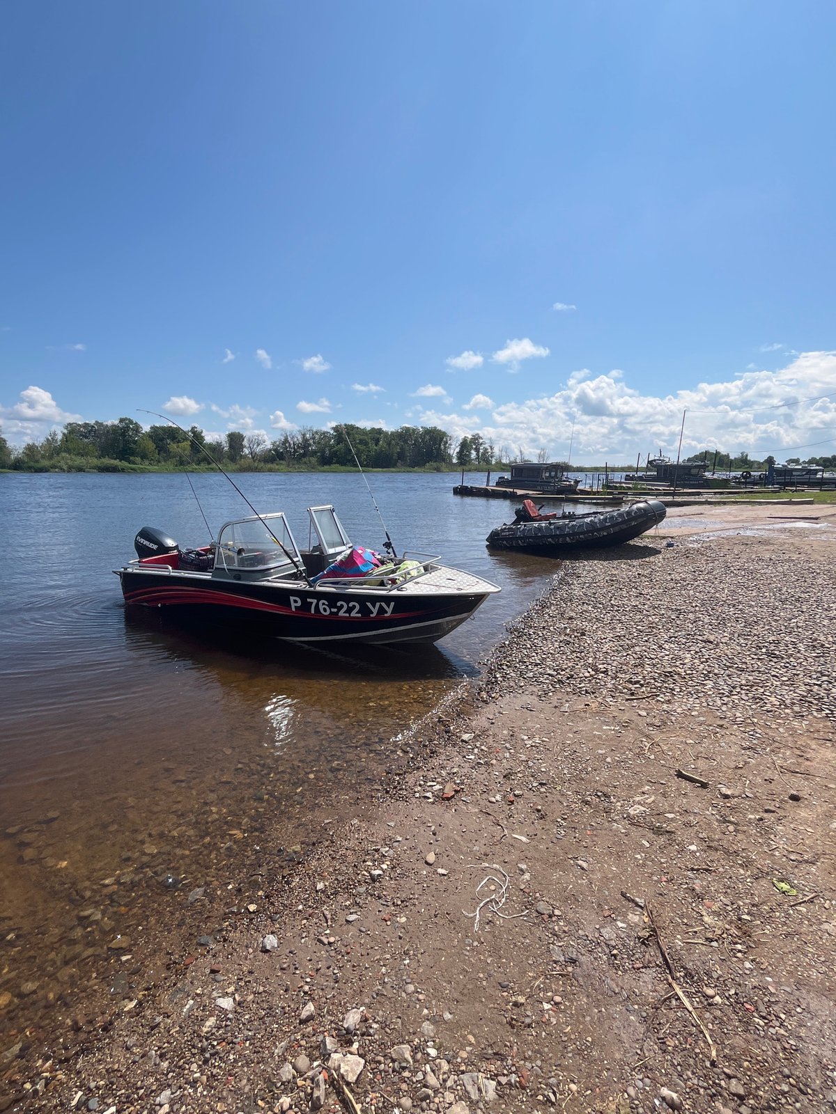Motorboat day out on the river at Ust-Belsk