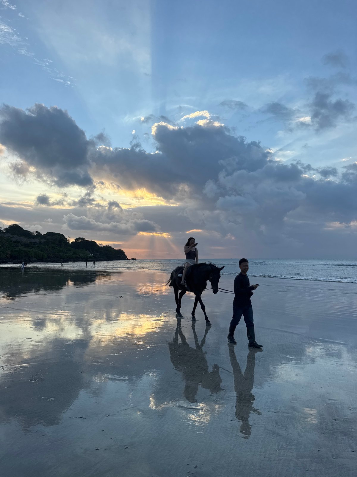 Dramatic sunset captured at Kuta Selatan beach, Indonesia