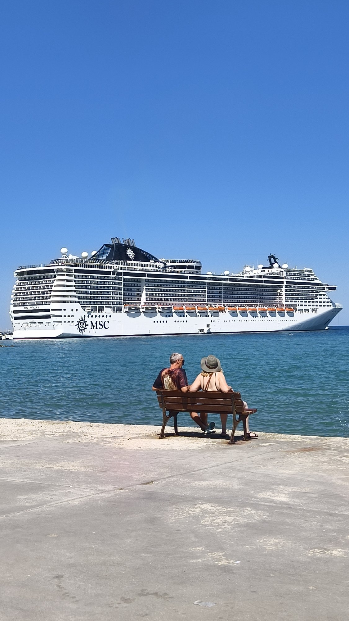 MSC Seaview docked at Kuşadası on a sunny morning
