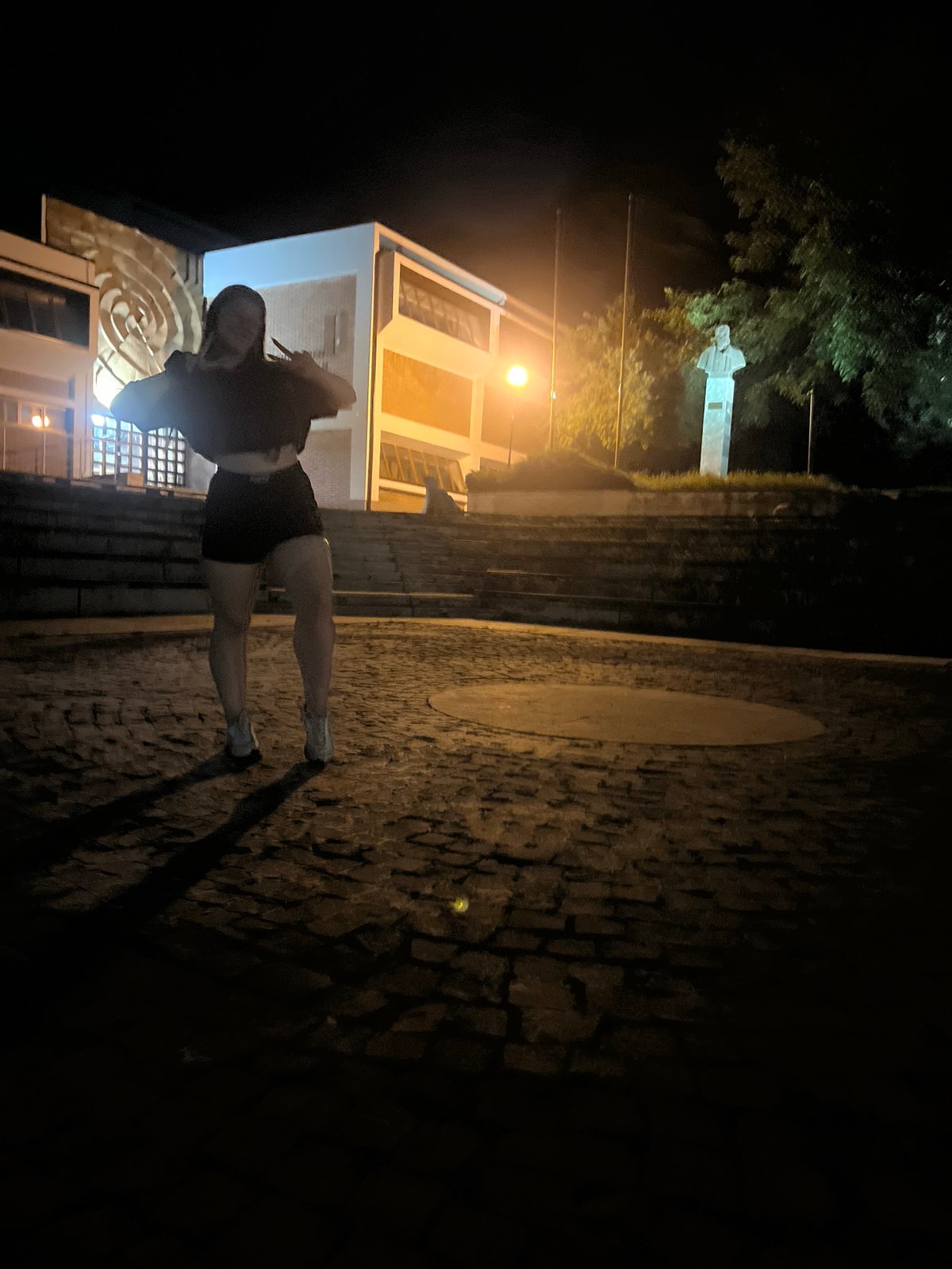 Late-evening stroll through Blagoevgrad's city center streets and plazas