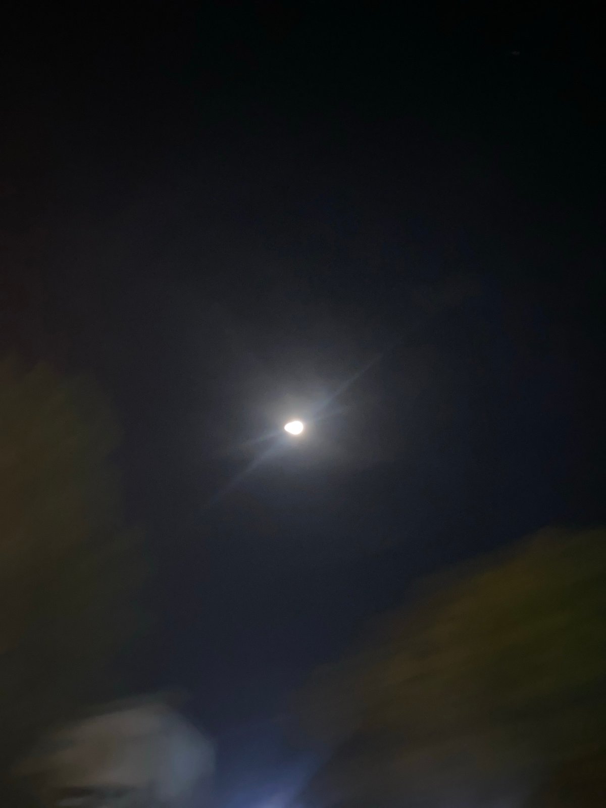 Bright moon observed in night sky over Lhokseumawe, Indonesia