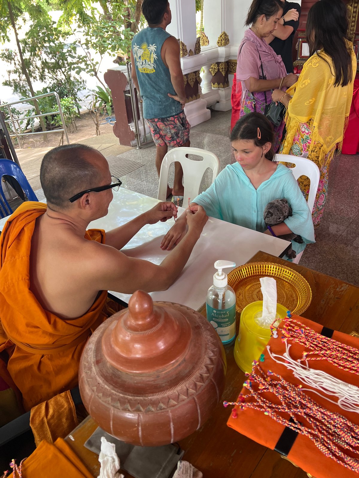 Buddhist temple rituals and sacred relics in Koh Samui