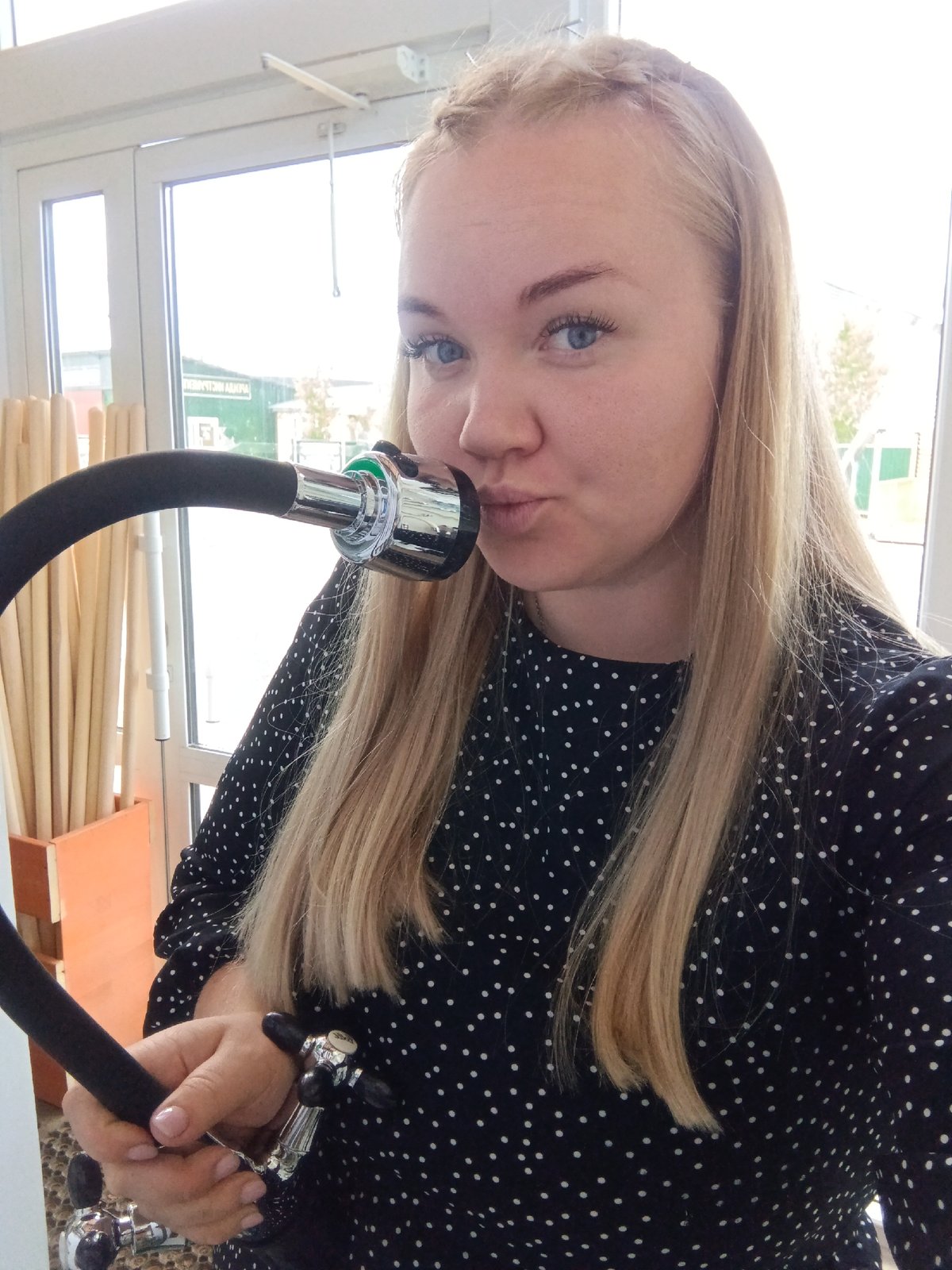 Woman documents hardware store visit in Фоки, Russia