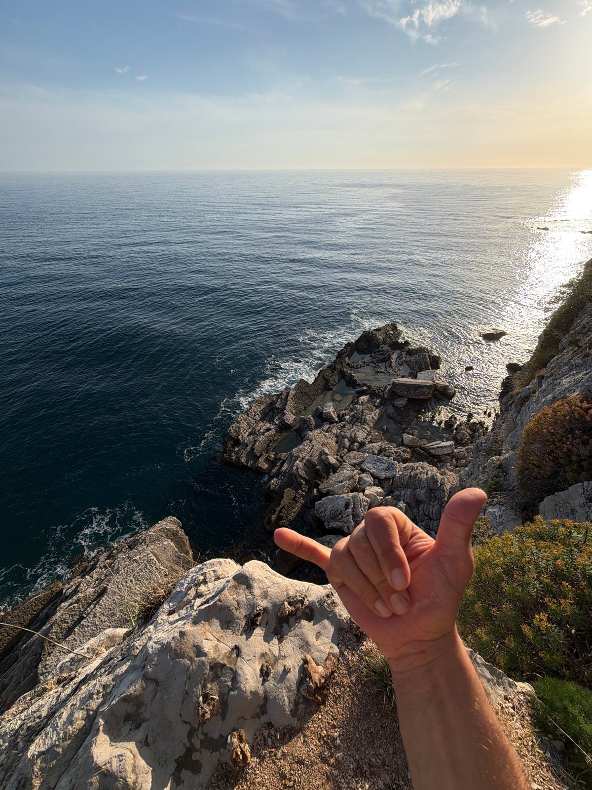 Coastal cliff view captured in Đurovići, Montenegro overlooking Adriatic Sea
