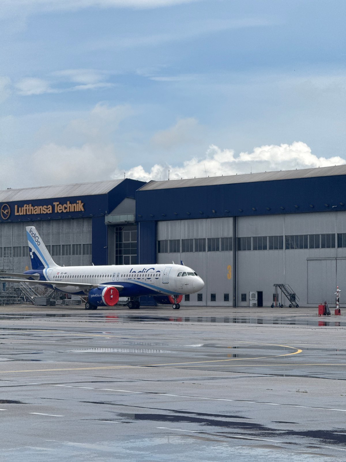 Routine aircraft operations observed at rainy Sofia Airport