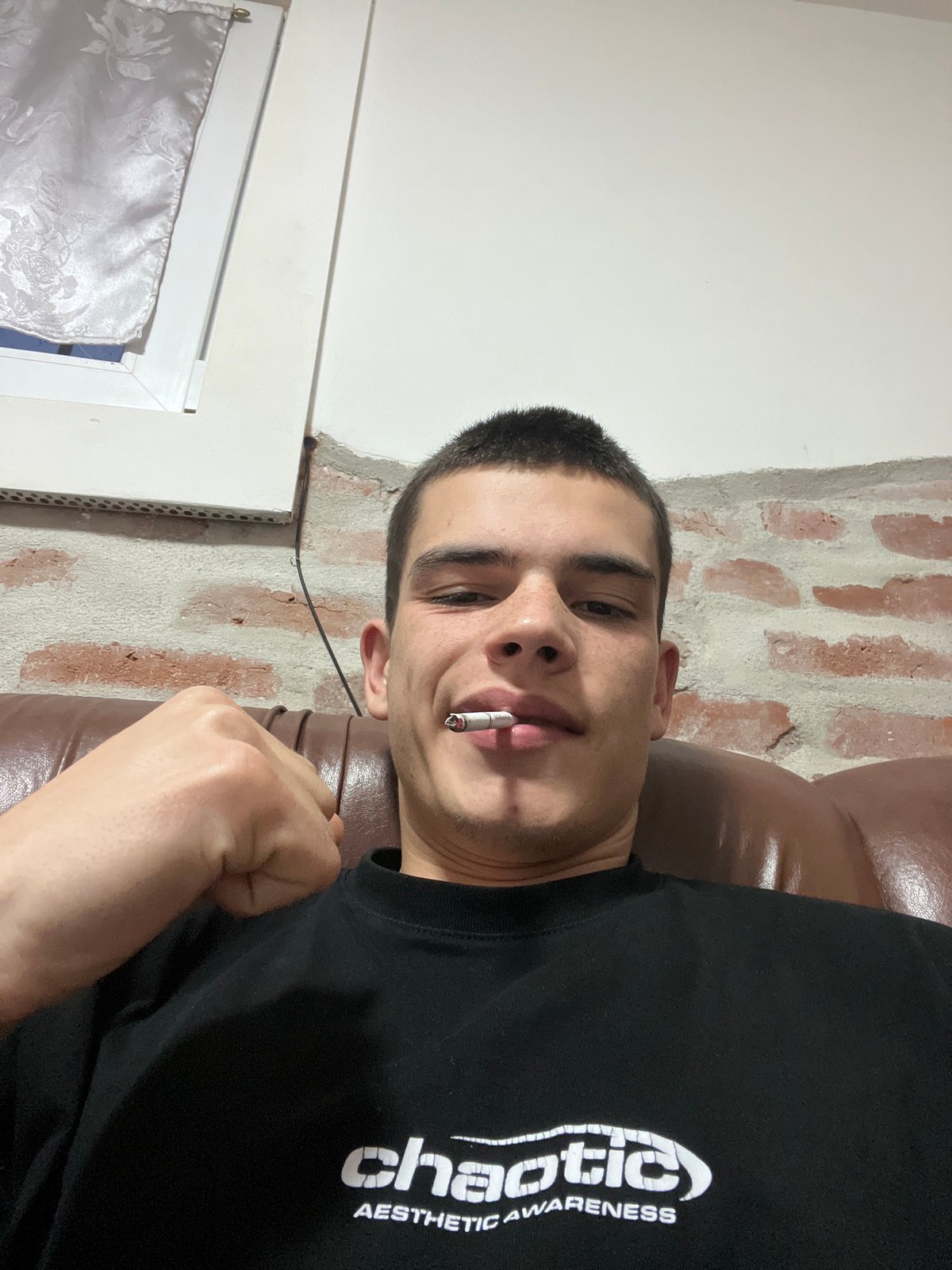 Young man smoking on couch captured by witnesses in Plovdiv