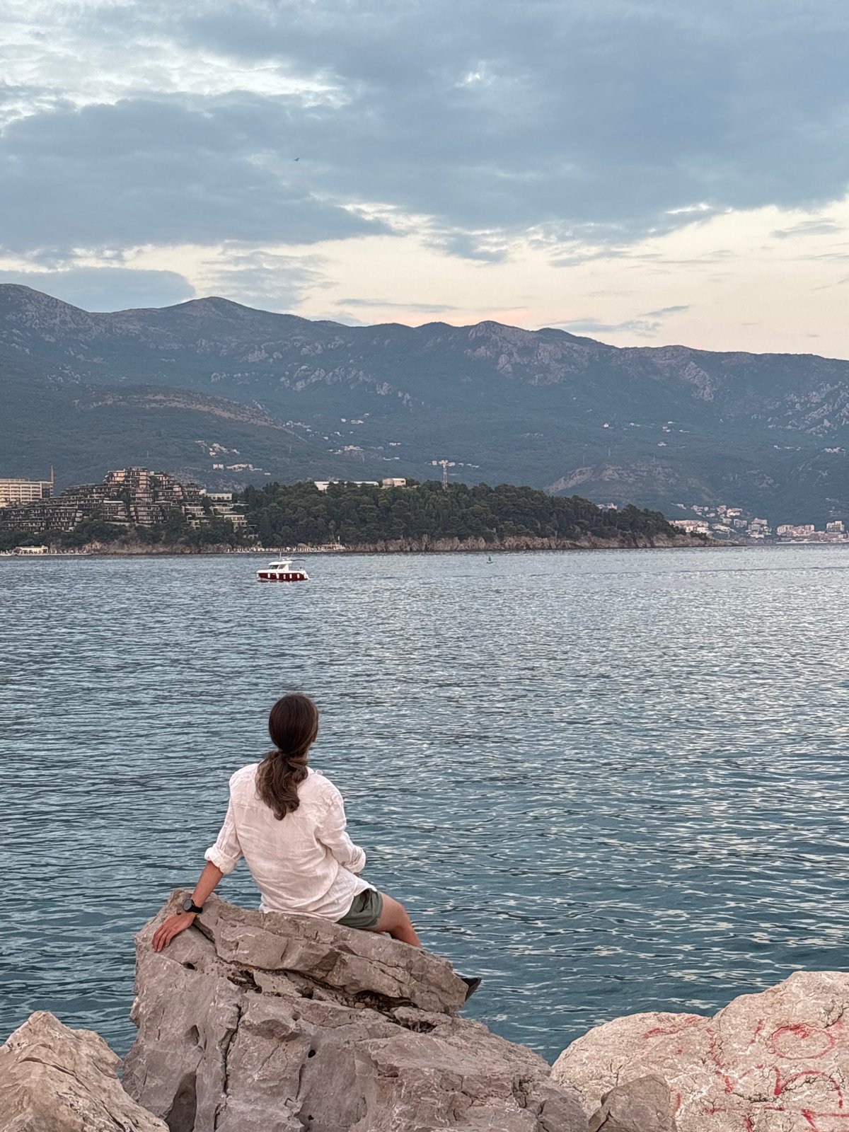 Evening on the rocks in Budva, Adriatic coast