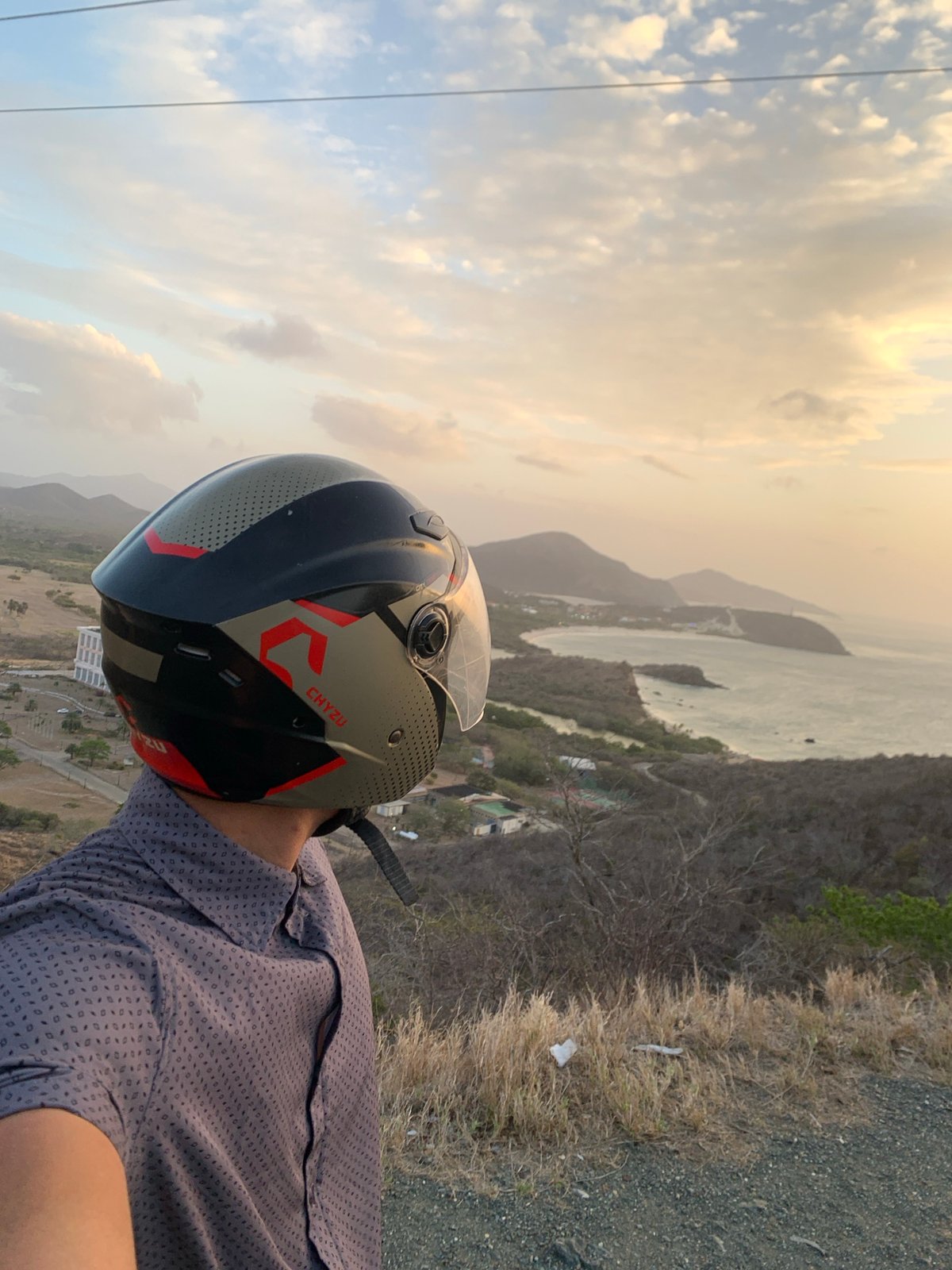 Sunset coastal views documented from elevated Pedro González vantage point