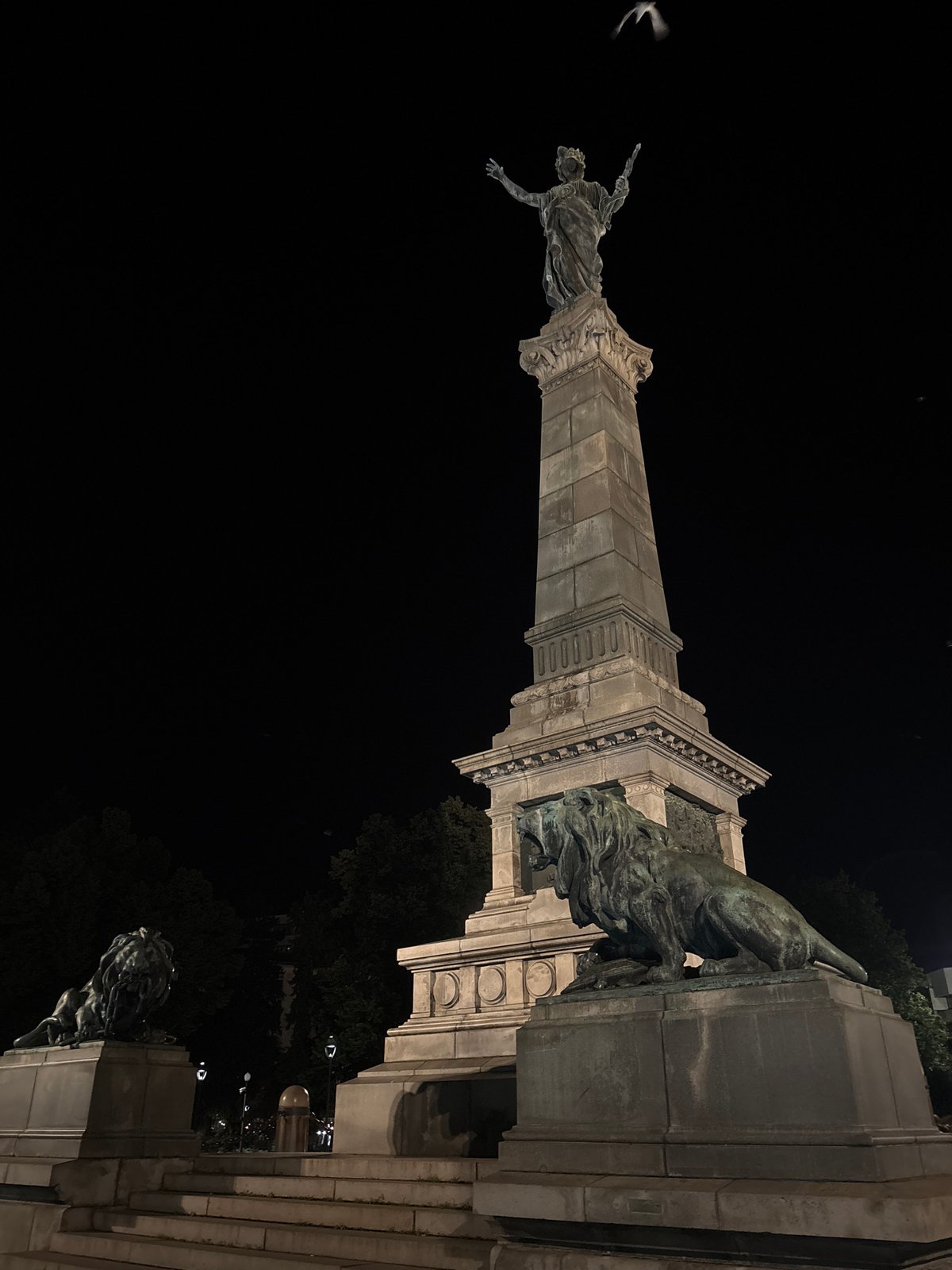 Night out in Ruse: lanterns, streets, and the Monument of Freedom