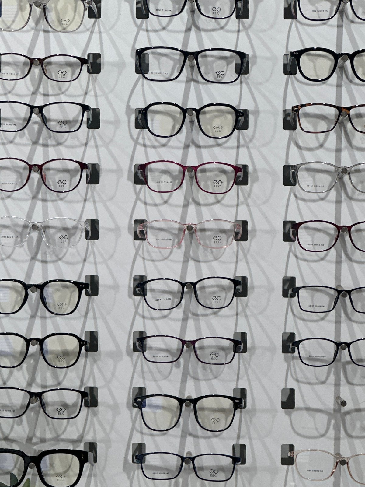 Eyeglass display observed at London optician shop