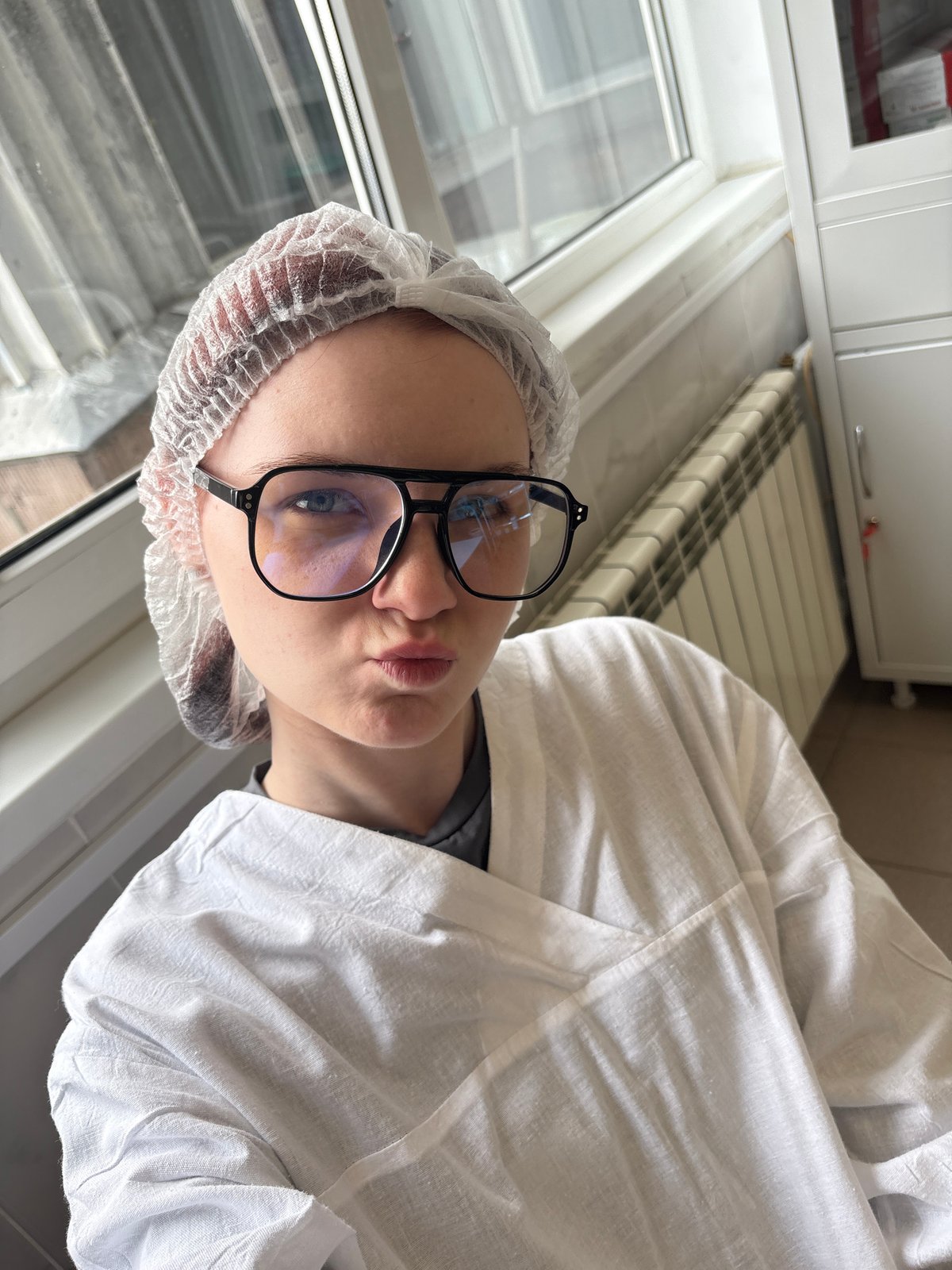 Selfies from a Russian medical or lab facility