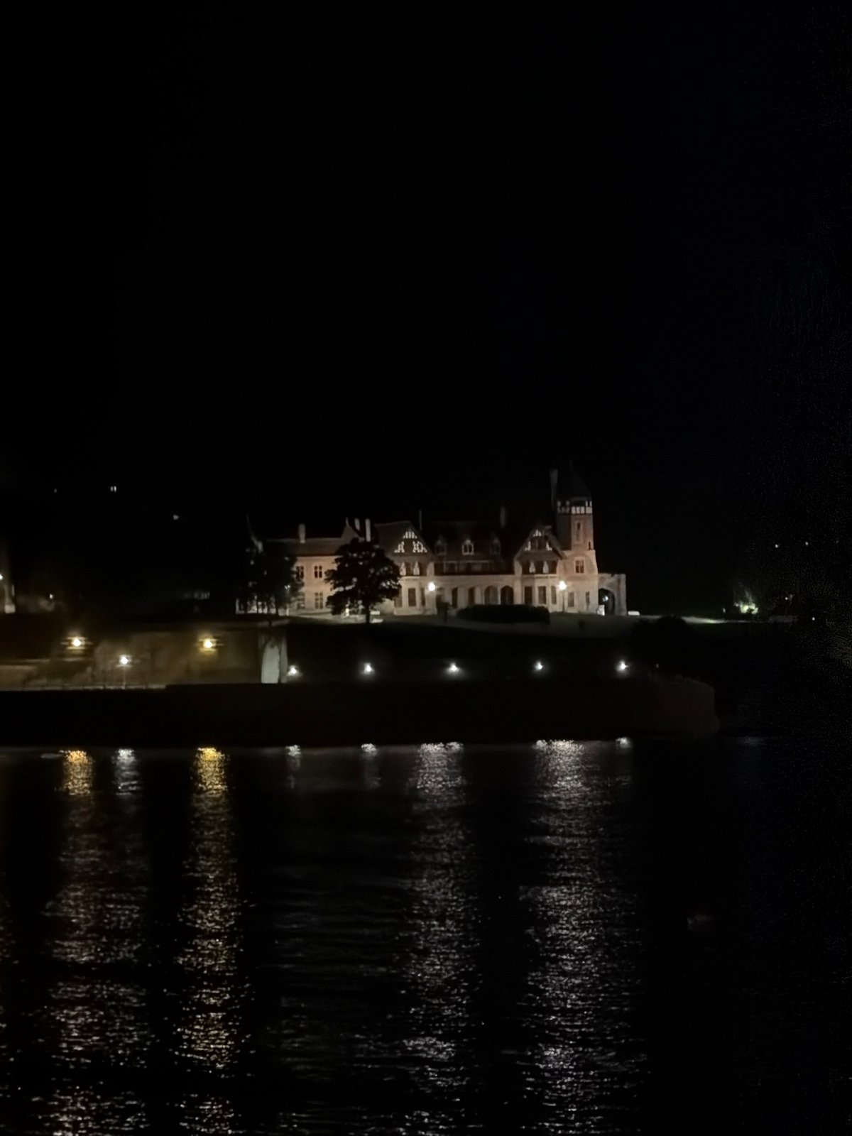 Nighttime waterfront scenes captured in San Sebastián, Spain