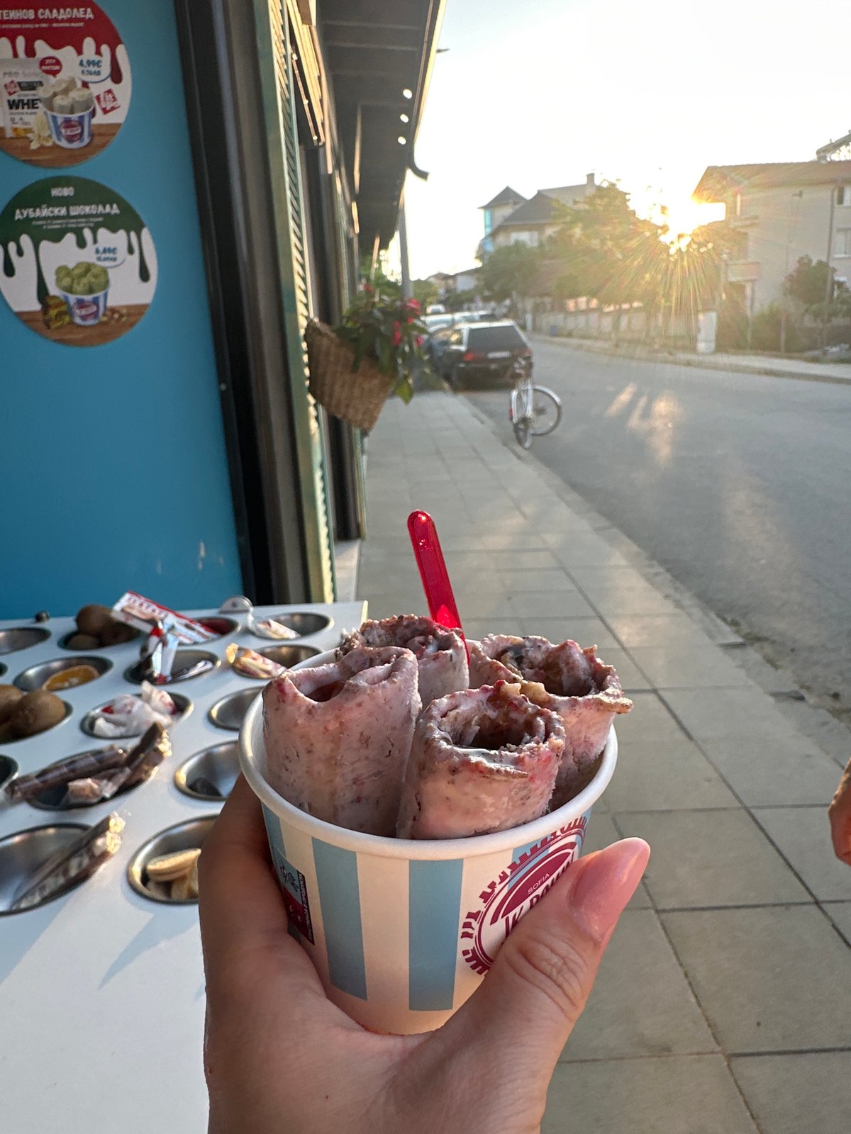 Ice cream and a steak dinner in coastal Sinemorets, Bulgaria