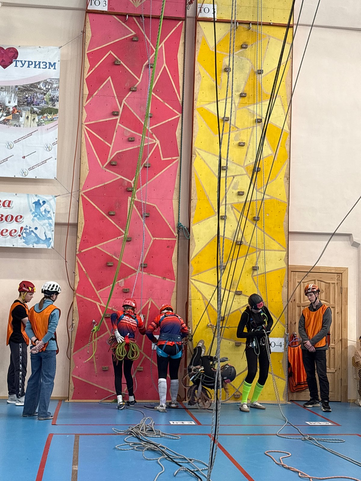 Climbing competition held in Berezniki Russia with traditional refreshments