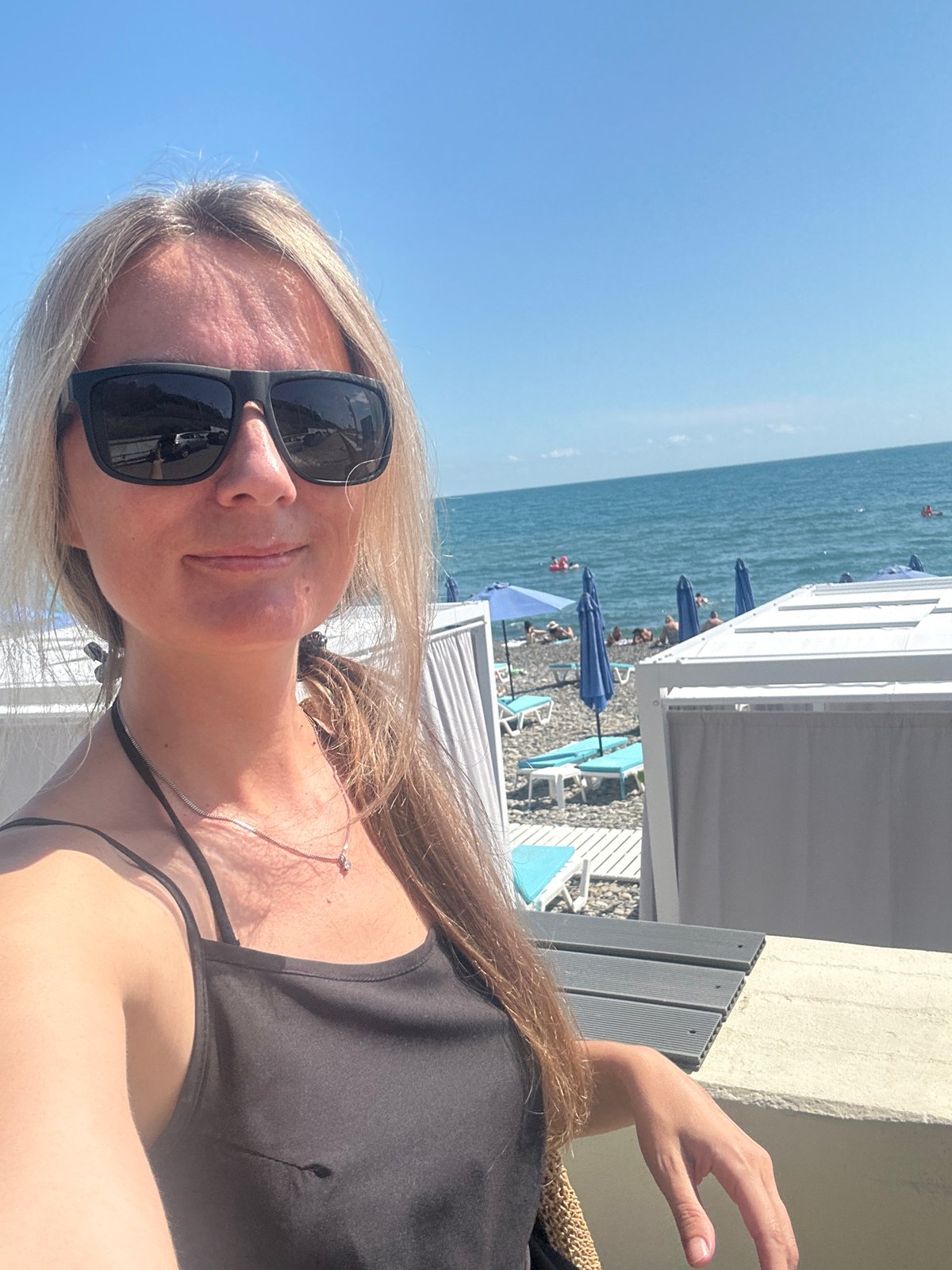 Sochi beach promenade on a busy summer afternoon