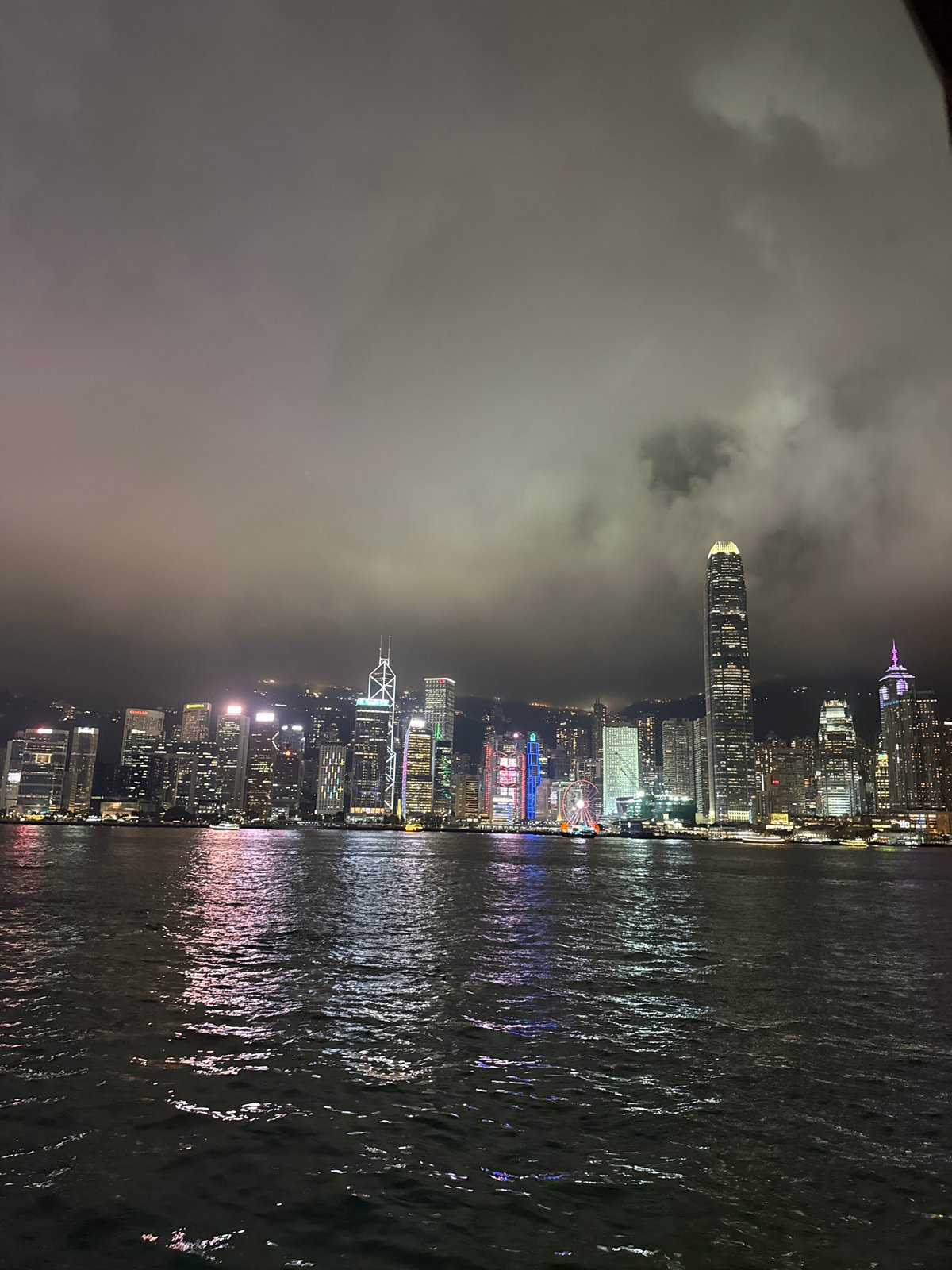 Historic Clock Tower photographed at night in Hong Kong
