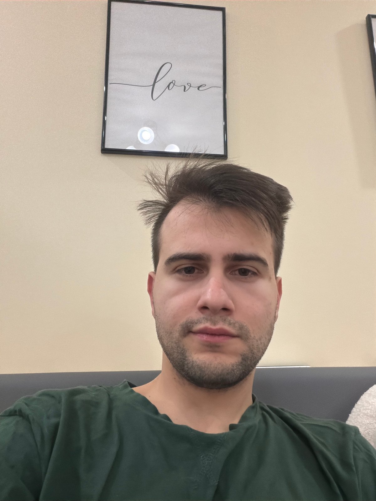 Self-portrait and handwritten notes documented in Burgas, Bulgaria