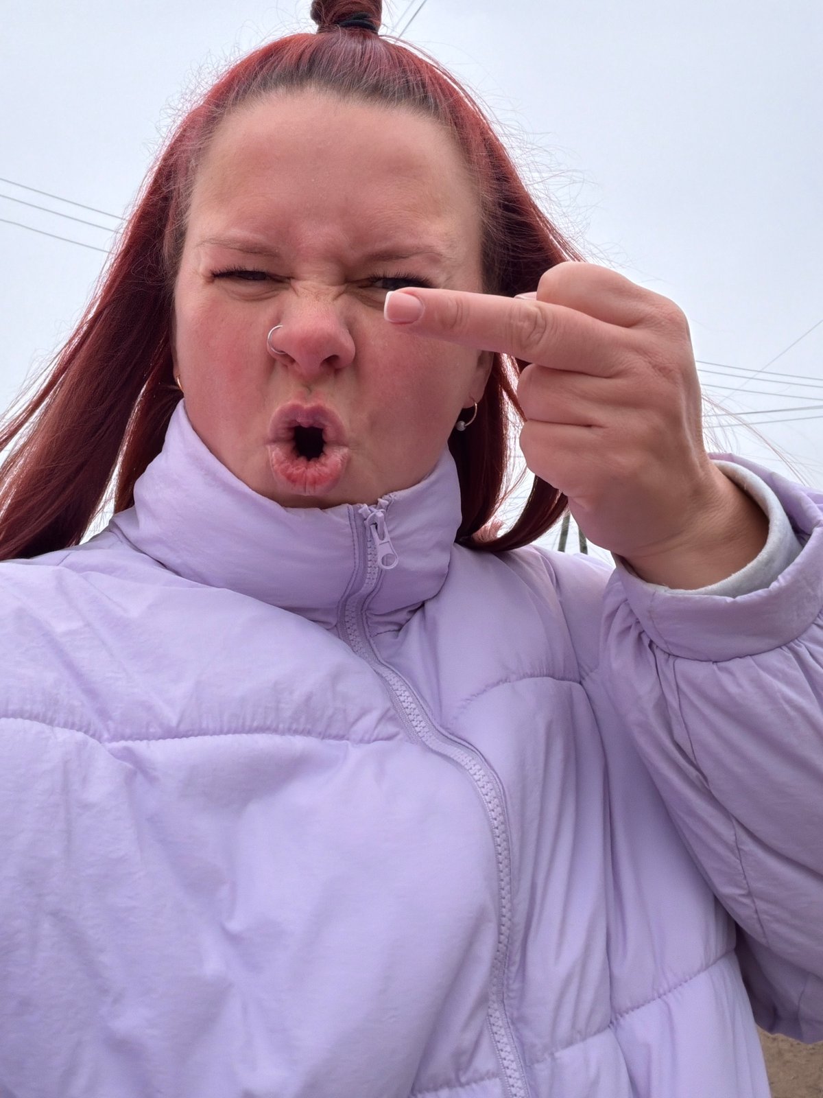 Woman poses for photos in Chaikovsky, Russia