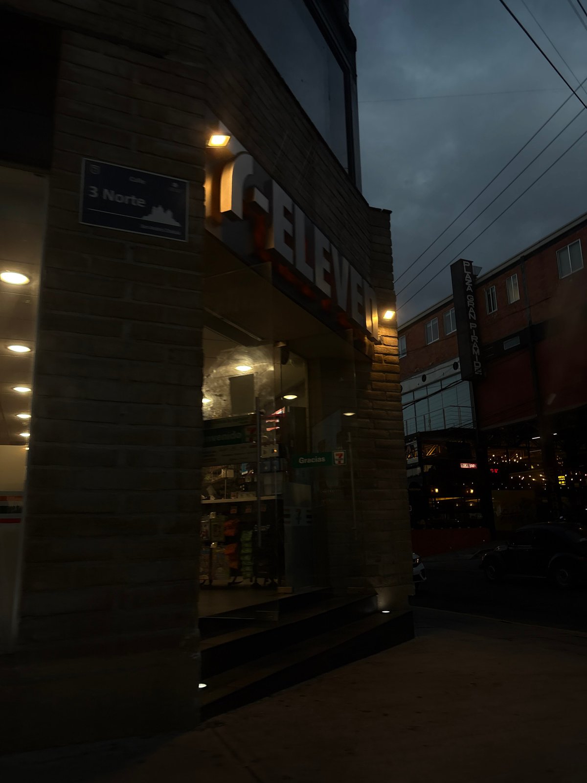 Evening street scenes captured around historic church in Cholula