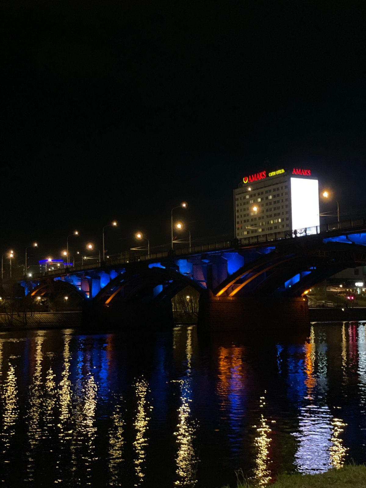 Evening scenes captured along Krasnoyarsk river and streets