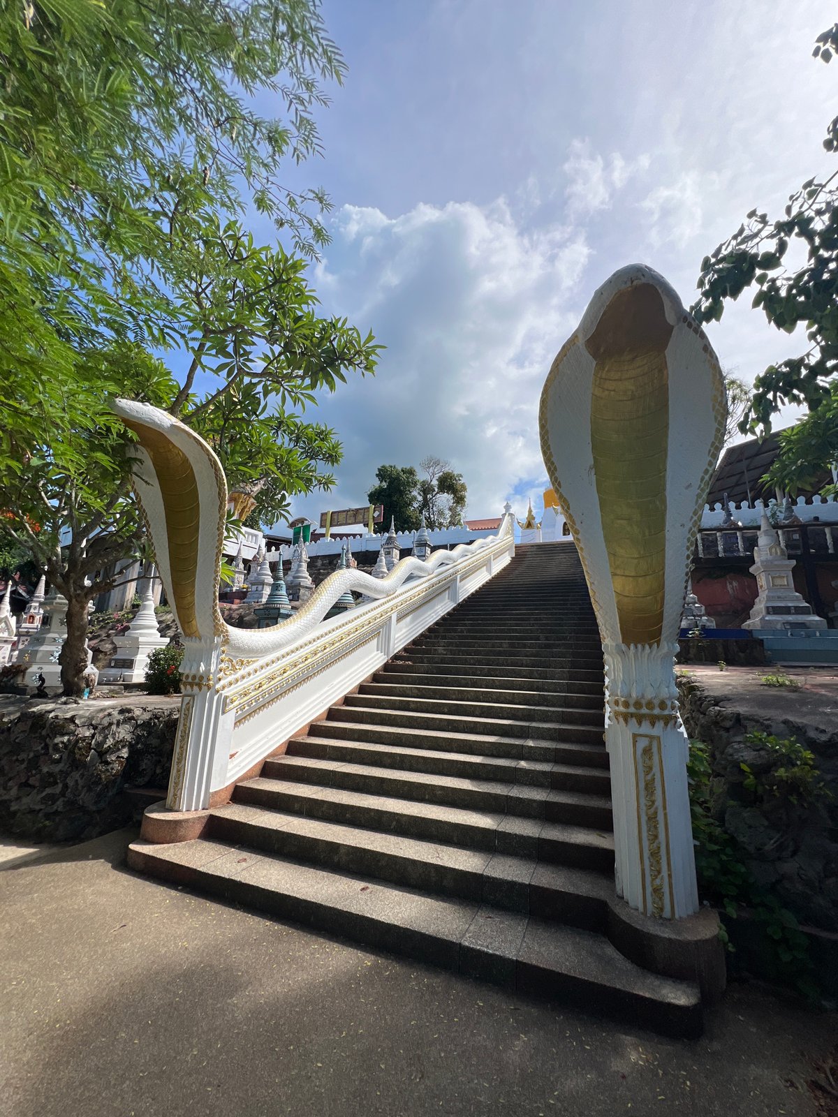 Temples, shrines, and coastline in Baan Hua Thanon, Thailand