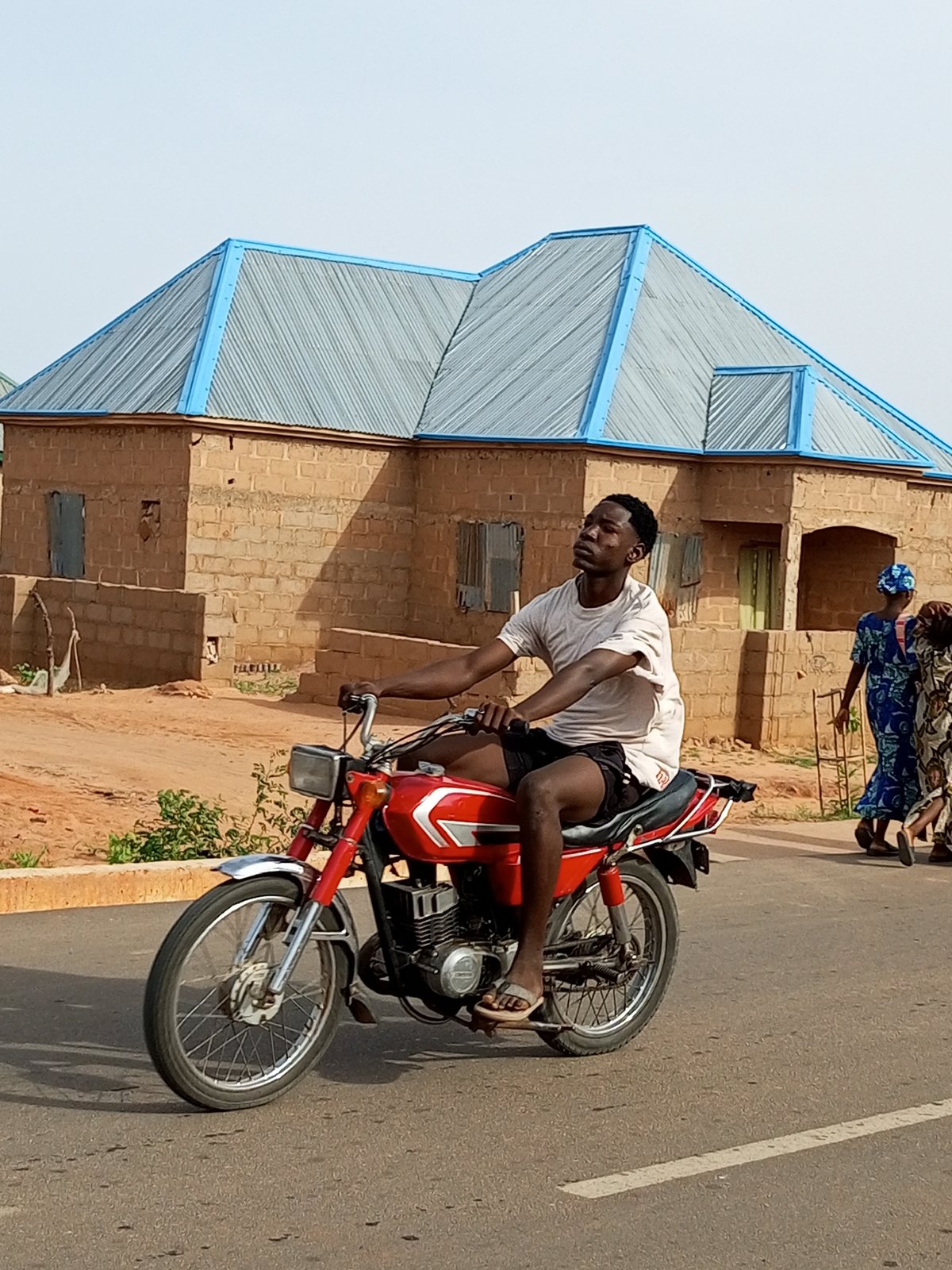 Morning street life in Tempure, Nigeria