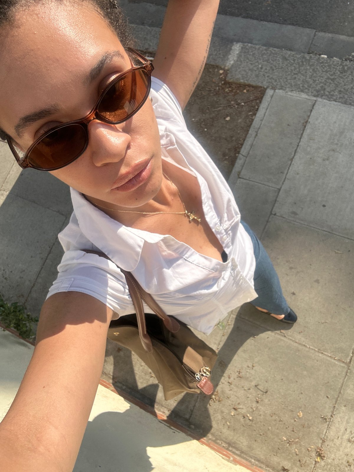 Person in white shirt spotted on London sidewalk