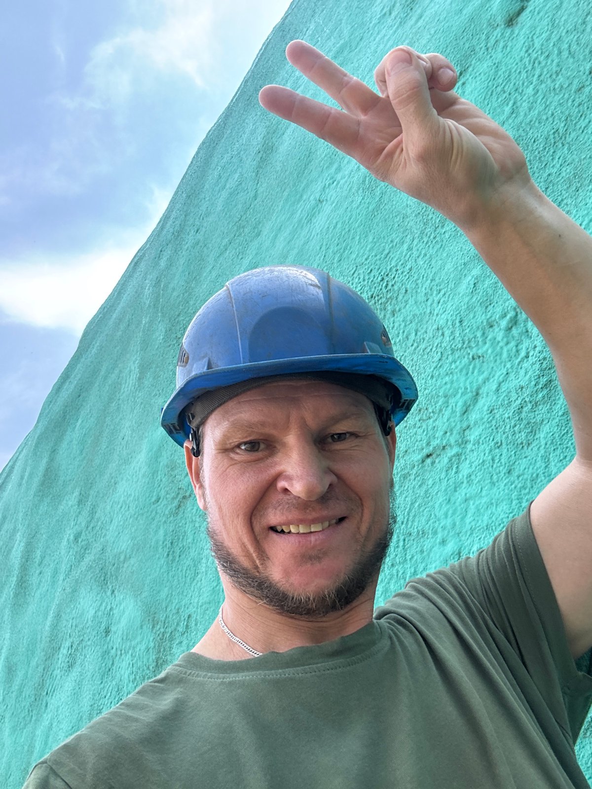 Hard hat selfie series from a worksite in Oskemen, Kazakhstan