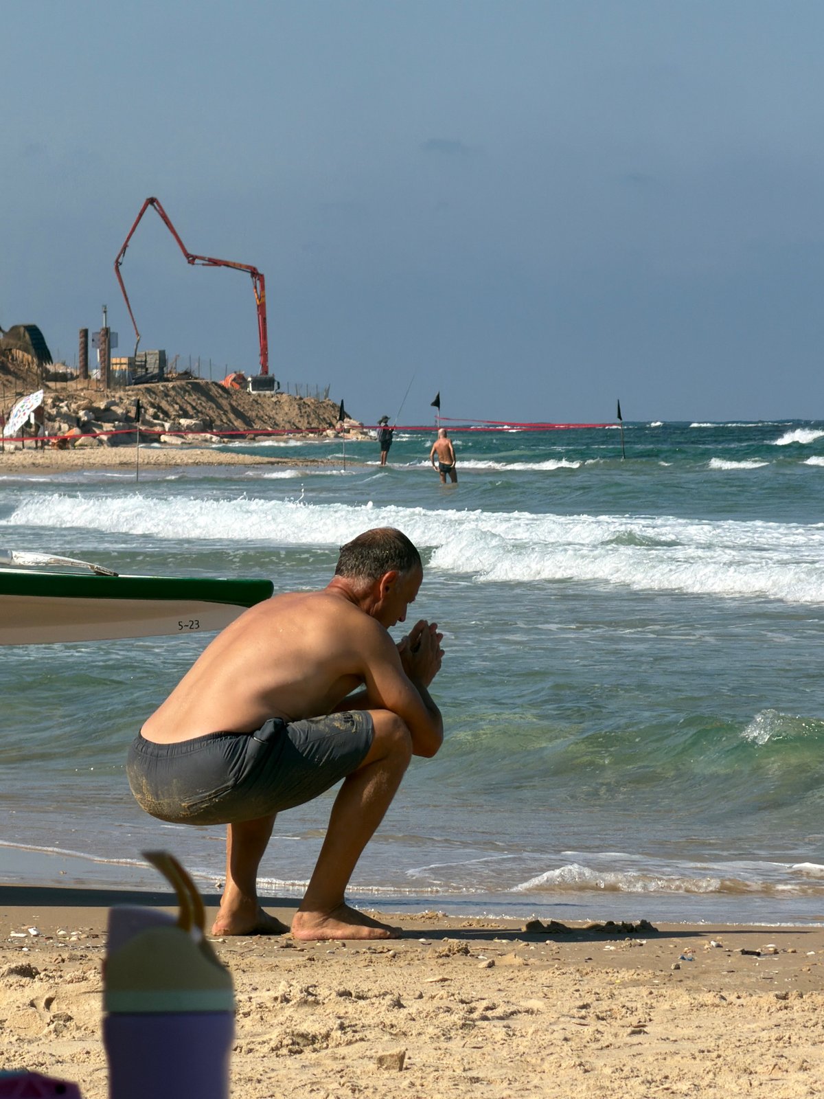 Early morning life along Tel Aviv's Mediterranean beachfront