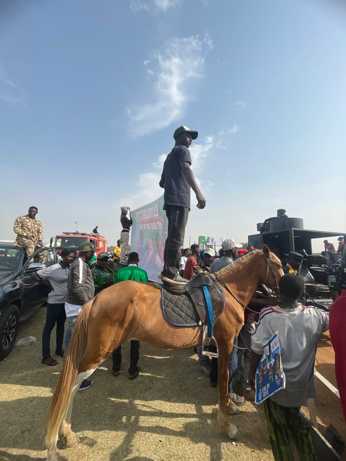 Political rally with traditional dancing draws crowds in Jos Nigeria