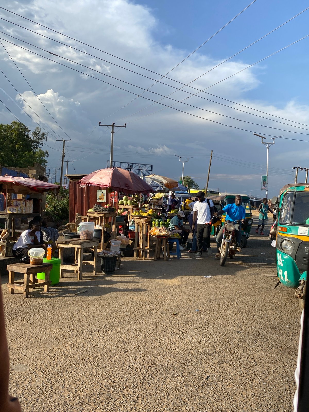 Street vendors operate afternoon markets in Jos, Bukuru Nigeria